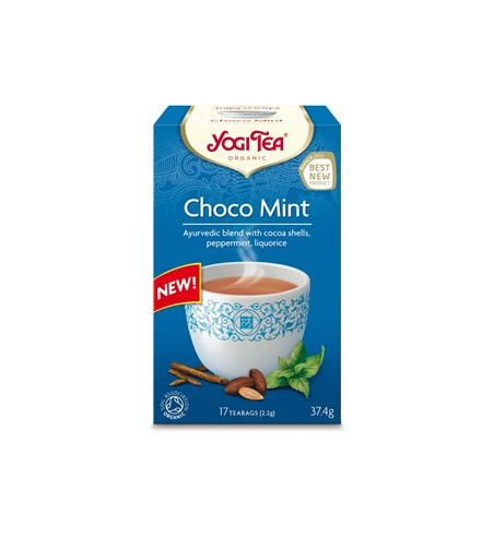 HERBATKA EKSPRESOWA CHOCO MINT Z KAKAO I MIĘTĄ BIO (17 x 2,2 g) 37,4 g - YOGI TEA