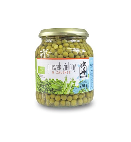 GROSZEK ZIELONY W ZALEWIE W SŁOIKU BIO 350 g (230 g) - BIO EUROPA