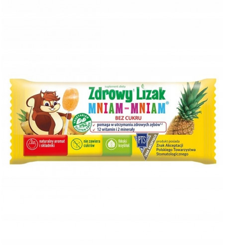 Zdrowy Lizak Mniam-Mniam o smaku ananasowym Starpharma, 6g (płaski)