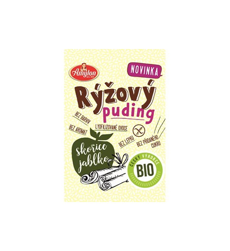 BUDYŃ RYŻOWY Z JABŁKIEM I CYNAMONEM (BEZGLUTENOWY) BIO 40 g – AMYLON