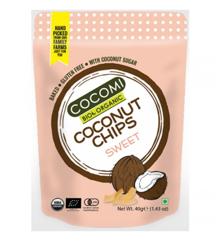 CHIPSY KOKOSOWE SŁODKIE PRAŻONE BIO 40 g COCOMI