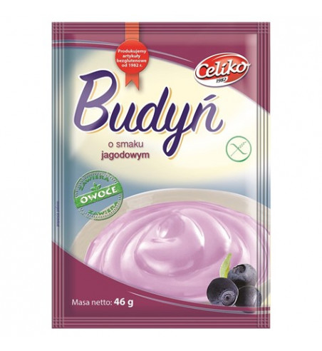 Budyń o smaku jagodowym - torebka 46 g Celiko