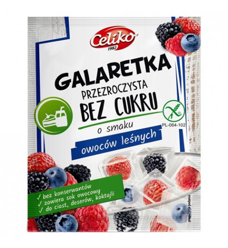 Galaretka bez cukru owoce leśne (przeźroczysta) Celiko, 14g