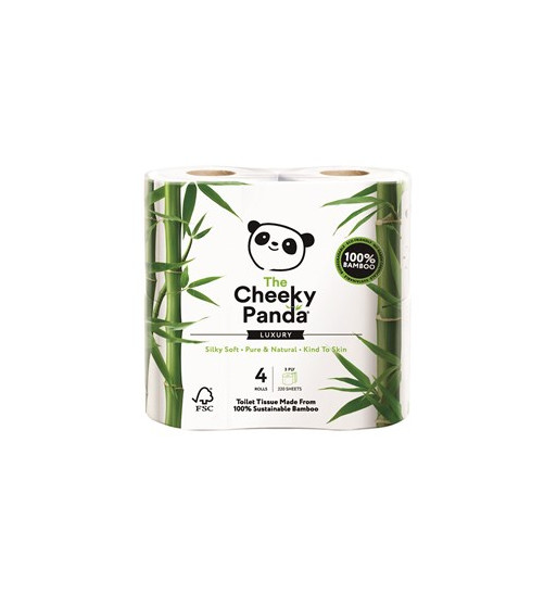 PAPIER TOALETOWY BAMBUSOWY TRZYWARSTWOWY 4 ROLKI W FOLII - CHEEKY PANDA PAPIER TOALETOWY BAMBUSOWY TRZYWARSTWOWY 4 ROLKI W FOLII - CHEEKY PANDA