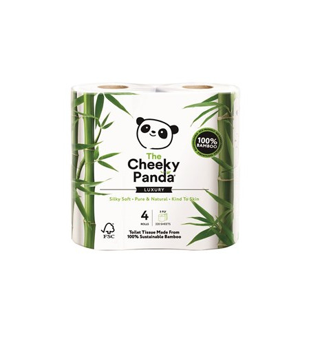 PAPIER TOALETOWY BAMBUSOWY TRZYWARSTWOWY 4 ROLKI W FOLII - CHEEKY PANDA