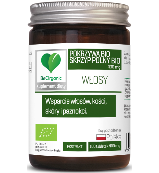 SKRZYP + POKRZYWA EKSTRAKT BIO 100 TABLETEK (400 mg) - BE ORGANIC