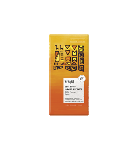 CZEKOLADA GORZKA Z IMBIREM I KURKUMĄ PERU 89% BIO 80 g - VIVANI