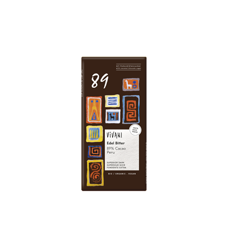 CZEKOLADA GORZKA PERU 89% BIO 80 g - VIVANI