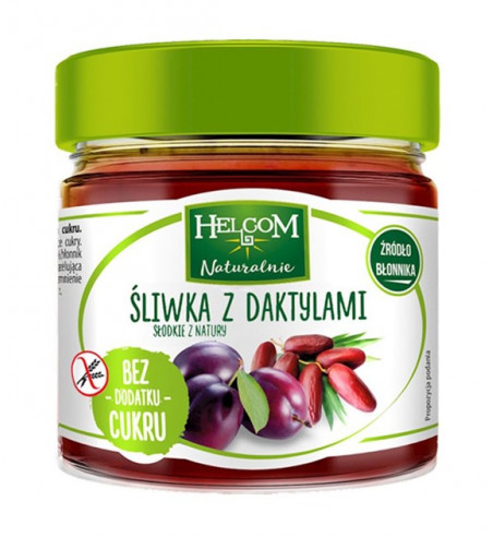 Pasta owocowa Śliwka z daktylami bez dodatku cukru Helcom, 200g