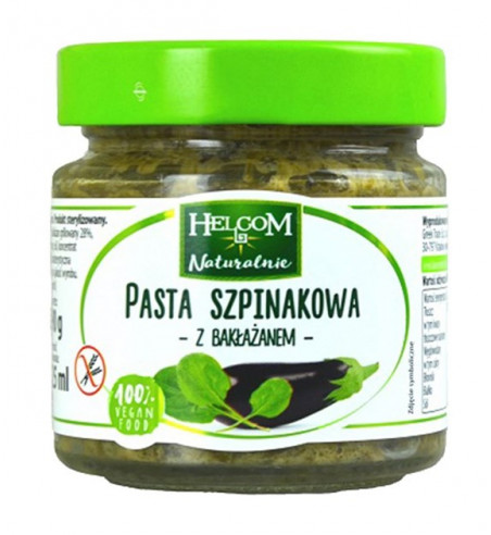 Pasta szpinakowa z bakłażanem Helcom, 190g