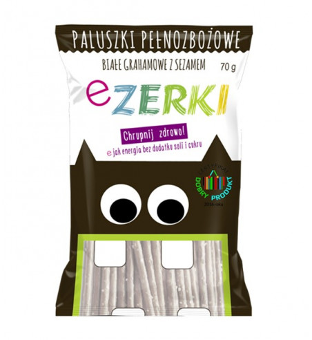 Paluszki Ezerki grahamowe białe sezamowe 70g - Brązowe