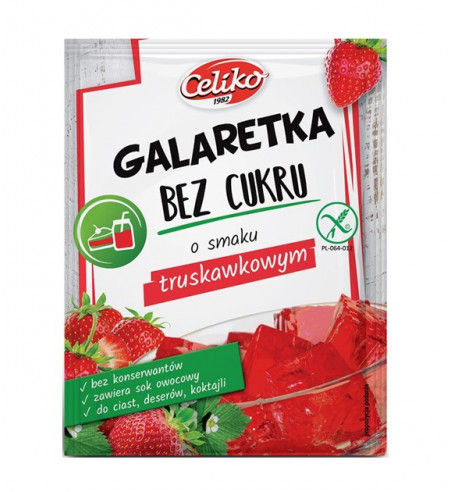 CELIKO GALARETKA TRUSKAWKA B/C B/GL 14G