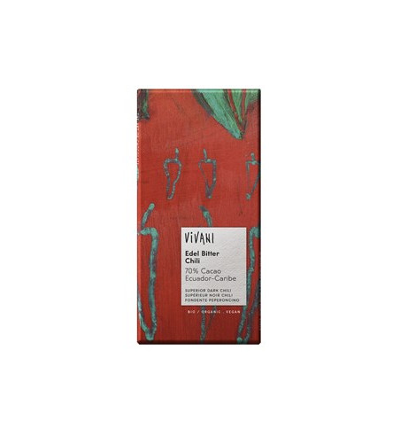 CZEKOLADA GORZKA Z CHILI BIO 100 g - VIVANI