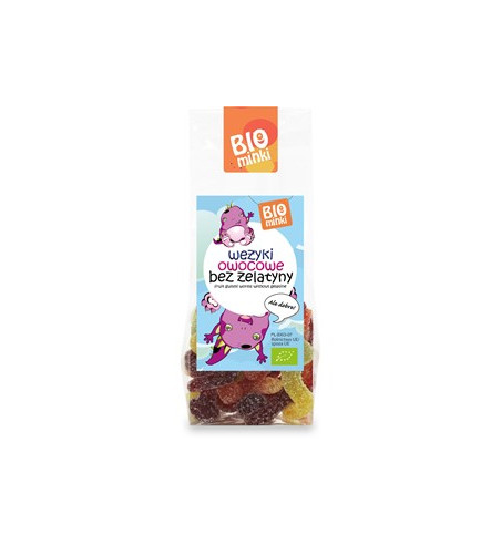 WĘŻYKI OWOCOWE BEZ ŻELATYNY BIO 100 g - BIOMINKI